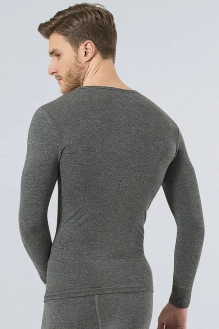 Termal Fırçalı İç Yüzey Uzun Kollu T-Shirt Türen 192 - Gri