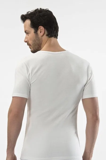 Termal Fırçalı İç Yüzey Kısa Kol T-Shirt Cacharel 1602 - Beyaz