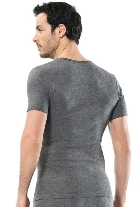 Fırçalı İç Yüzey Termal Kısa Kol V Yaka Cacharel 1602 - 2