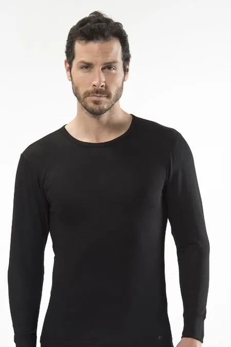 Fırçalı İç Yüzey Termal Uzun Kol T-Shirt Cacharel 1603 - Siyah