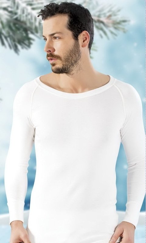 Pamuklu Likra Termal Uzun Kol Erkek Fanila Lüx DRM 915 - 2