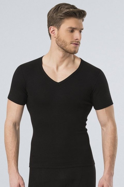 Termal İç Yüzey Fırçalı V Yaka Kısa Kol T-shirt Türen 191