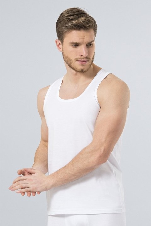 Pamuklu Bantlı Erkek Atlet 2'li Paket Türen 110 - 2