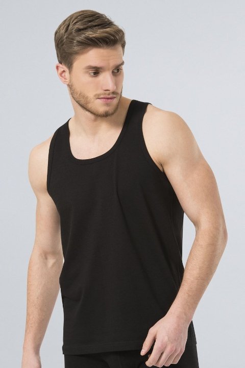 Bantlı Siyah Atlet 2'li Paket Türen 110