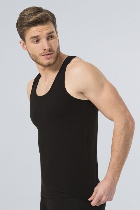 Likralı Siyah Erkek Atlet Türen 163 - Siyah