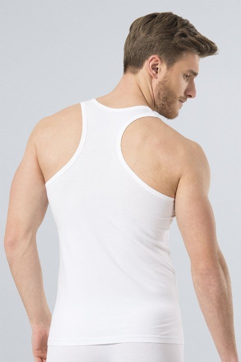 Pamuklu Likralı Beyaz Erkek Atlet Türen 171 - Beyaz