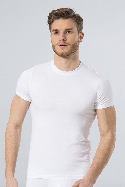 Pamuklu Likralı Beyaz Atlet Türen 164