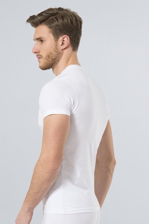 Pamuklu Likralı Beyaz Atlet Türen 164 - Beyaz