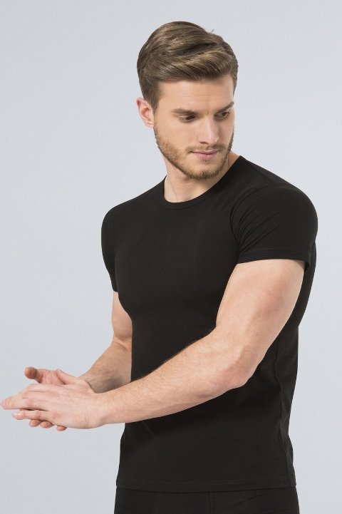 Pamuklu Likralı Kısa Kol T-Shirt Türen 169 - 2