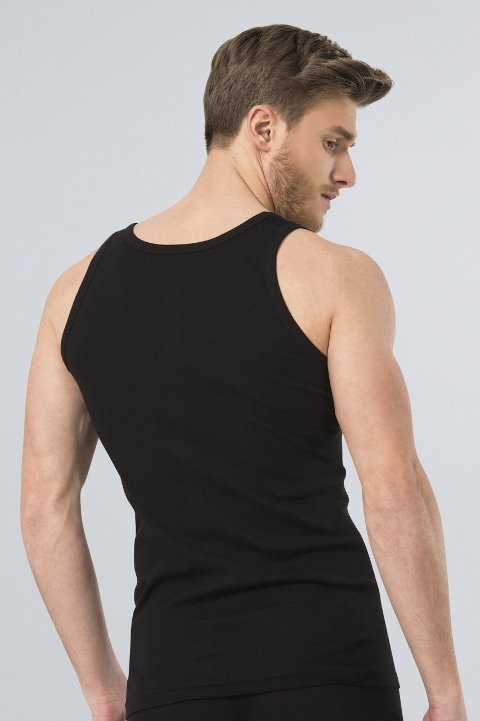 Ribana Kesim Pamuklu Erkek Atlet Türen 109 - Siyah