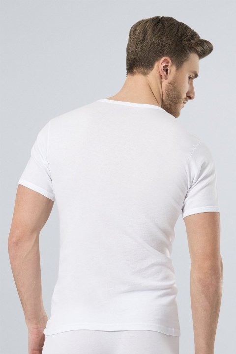 Ribana O Yaka Erkek Atlet Beyaz Türen 141 - Beyaz