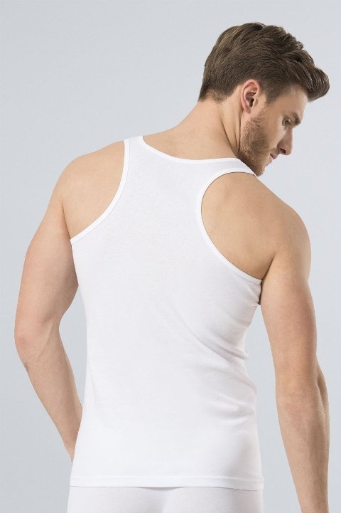 Pamuklu Ribana Erkek Atlet Türen 131 - Beyaz