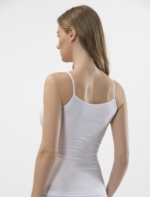 Likralı İp Askılı Kaşkorse Atlet 2'li Paket Türen 221 - Beyaz