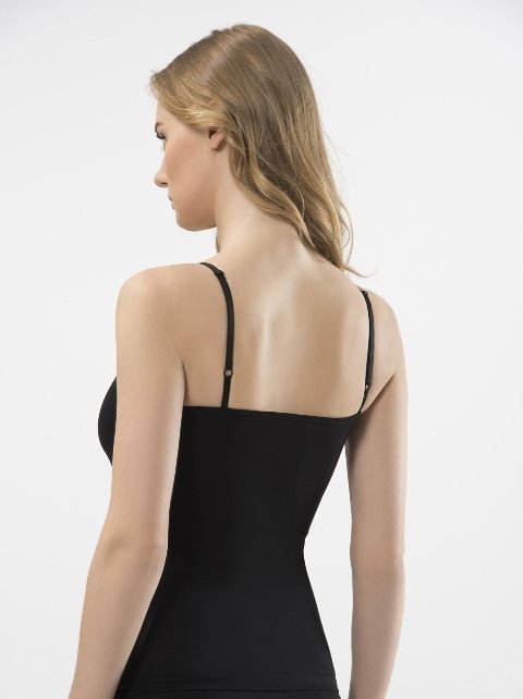 Likralı İp Askılı Kadın Atlet Türen 970 - Siyah