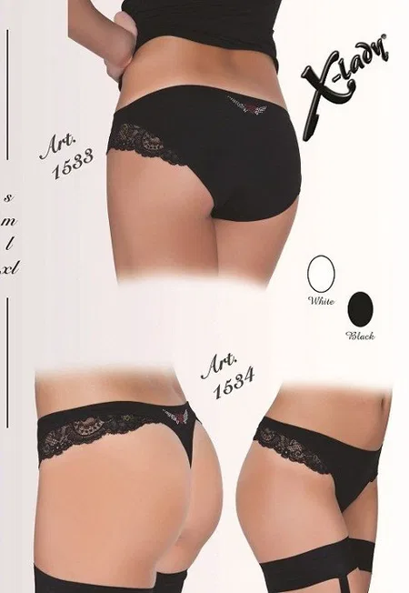 İp Detaylı Pamuklu String Külot X-Lady 1534 - Siyah