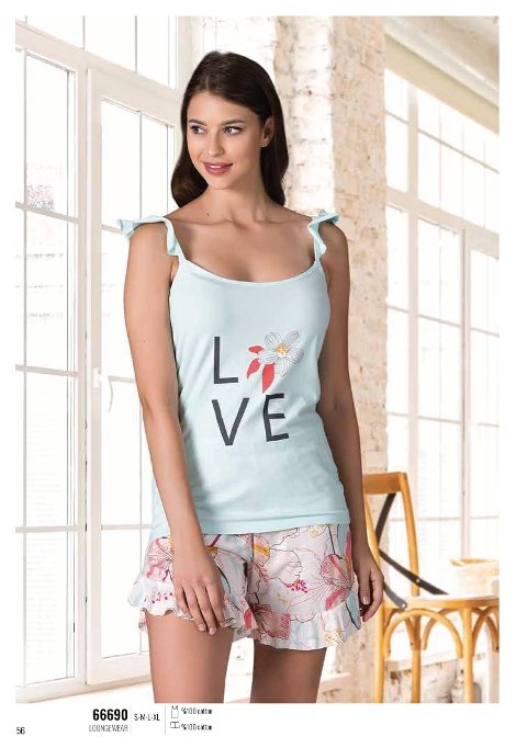 NBB Pamuklu Yaz Pijama Takımı NBB 66690