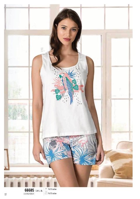 NBB Pamuklu Yazlık Pijama Takımı NBB 66685