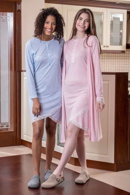 Yeni İnci Viskon Çiçek Desenli Kadın Pijama Takımı Yeni İnci 1626