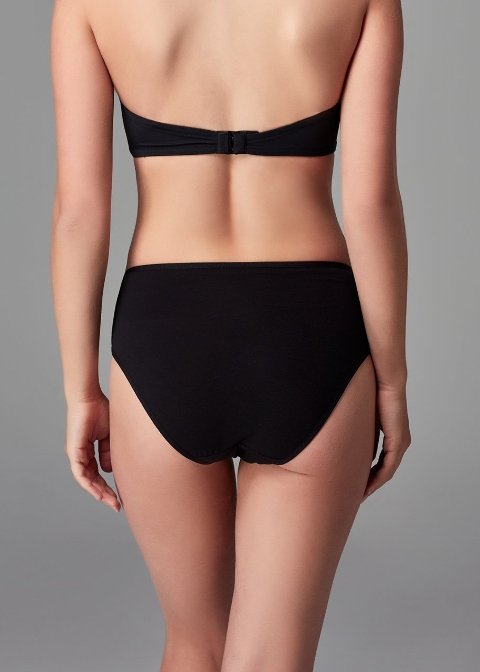 Yüksek Bel Pamuklu Slip Külot 3'lü Dagi 5105 - Siyah