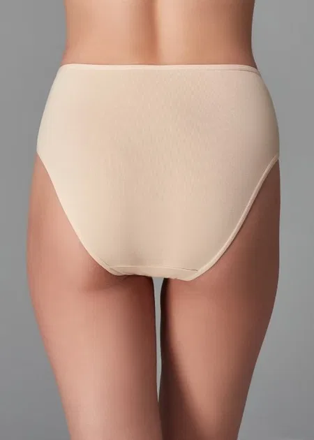 Yüksek Bel Pamuklu Slip Külot 3'lü Dagi 5105 - Ten
