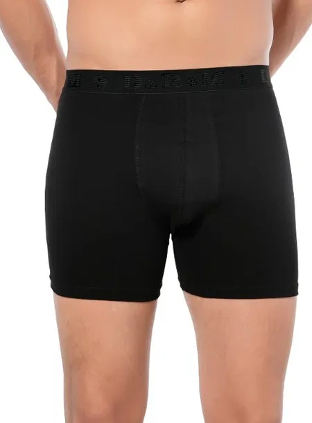 Pamuklu Elastan Uzun Paça Boxer Lüx DRM 692 - Siyah