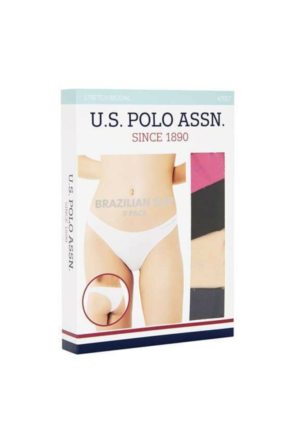 İp Detaylı Minimal String Külot Us. POLO Assn. 67007 - Siyah-Beyaz-Ten-Somon-Kırmızı