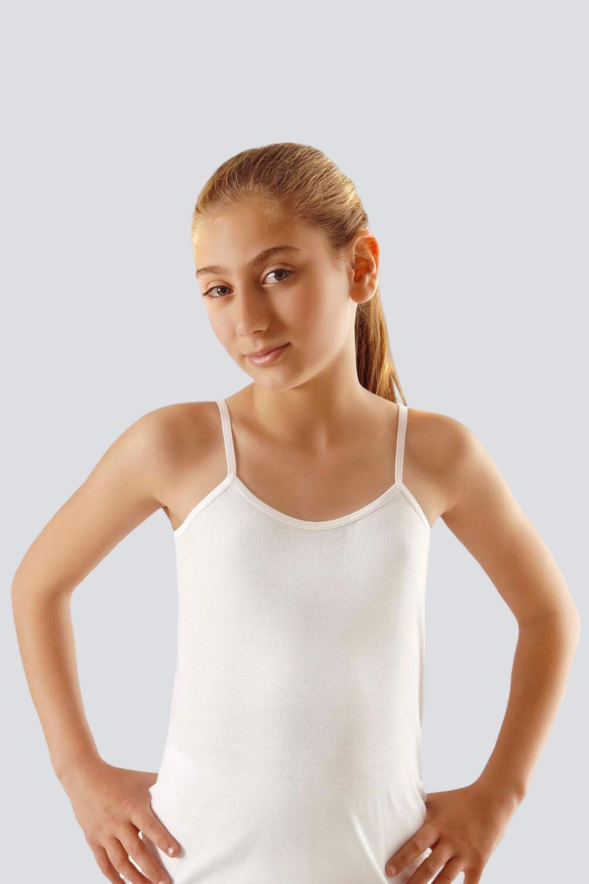 Pamuklu Geniş Askılı Kaşkorse Atlet 2'li Paket Türen 418 - Beyaz