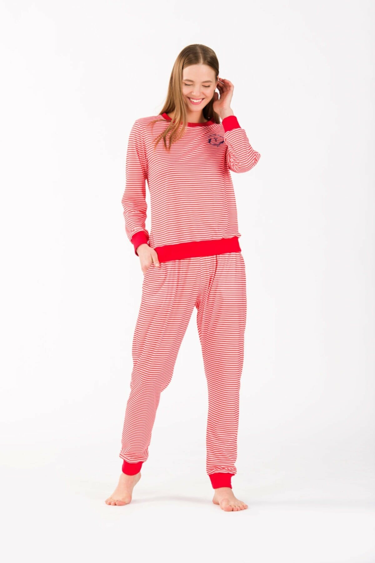 Yeni İnci Pamuklu Uzun Kollu Pijama Takımı Yeni İnci 1737