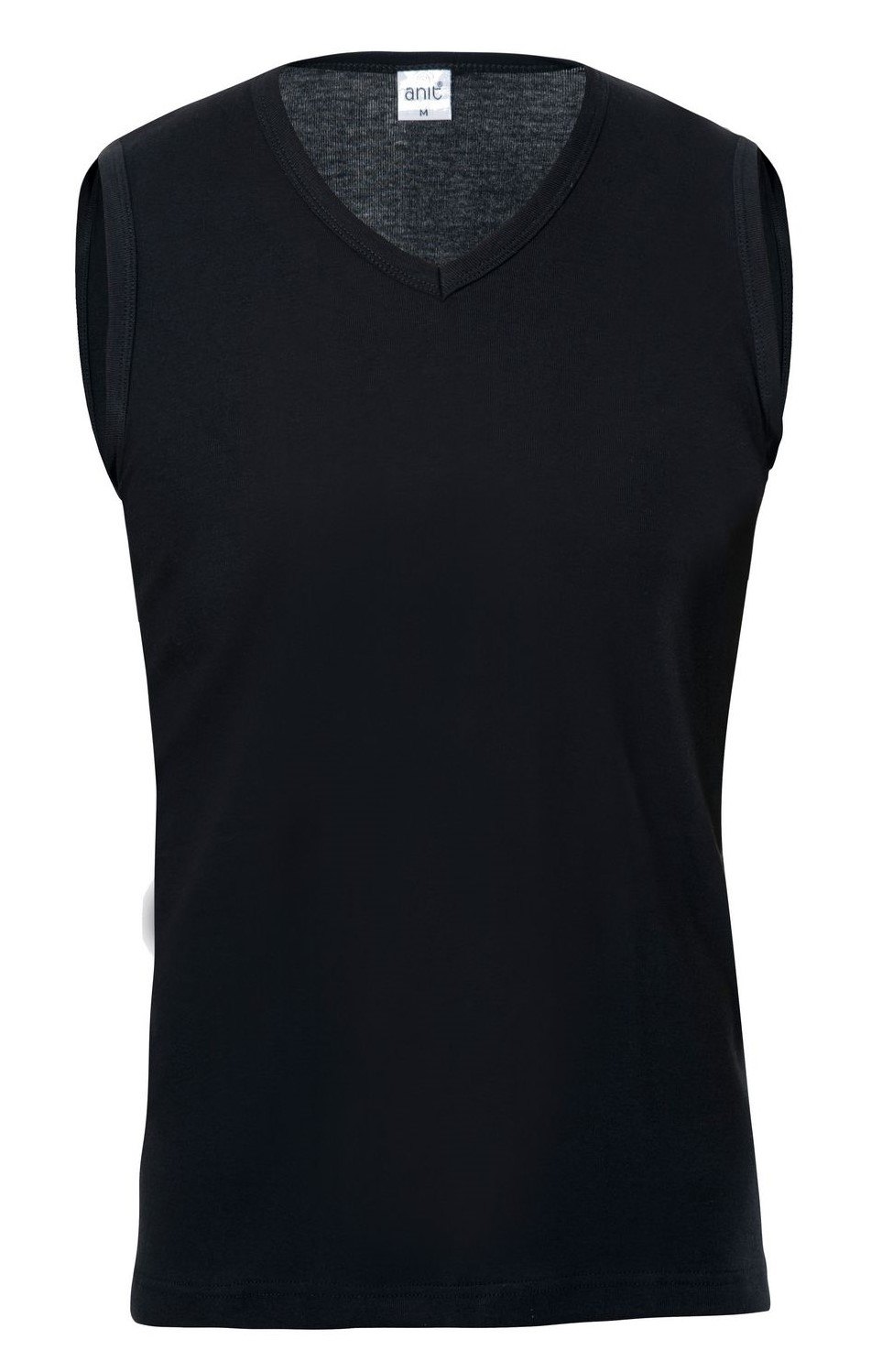 Pamuklu Ribana V Yaka O Kol Atlet Anıt 1110 - Siyah