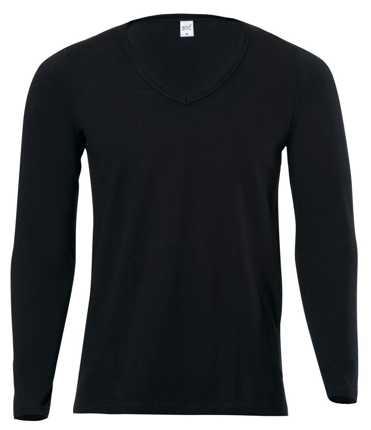 V Yaka Uzun Kol Erkek Atlet Pamuklu Esnek Anıt 1166 - Siyah