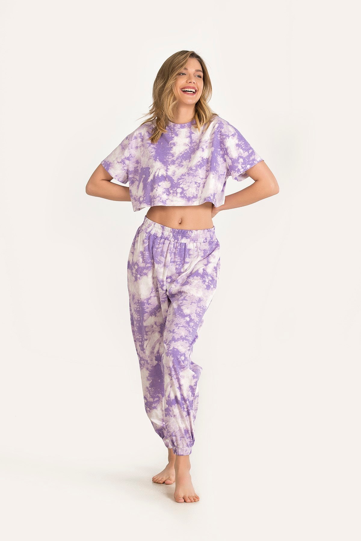 NBB Baskılı Kolsuz Pijama Takımı NBB 67165