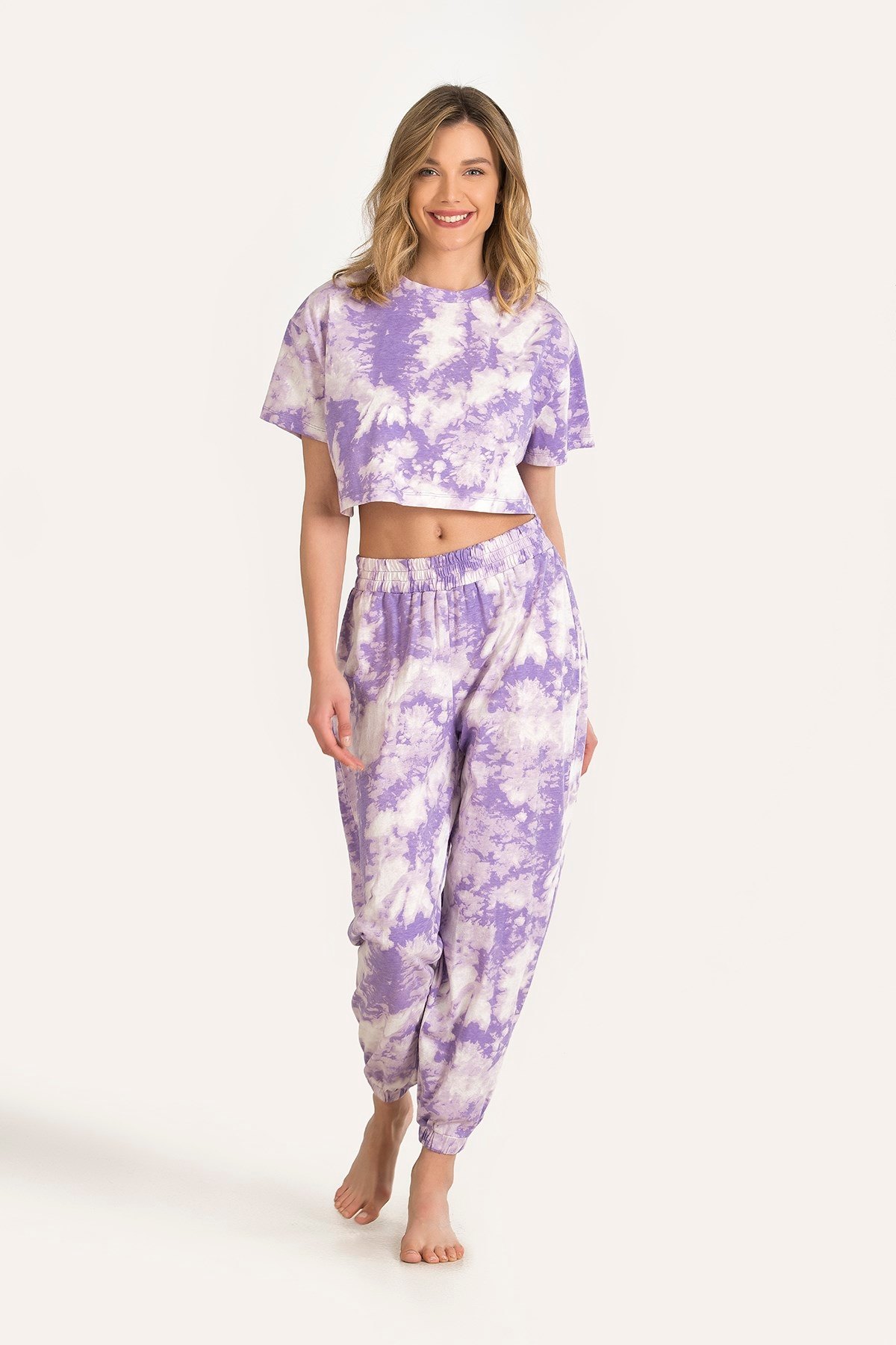 NBB Baskılı Kolsuz Pijama Takımı NBB 67165 - Görsel 4