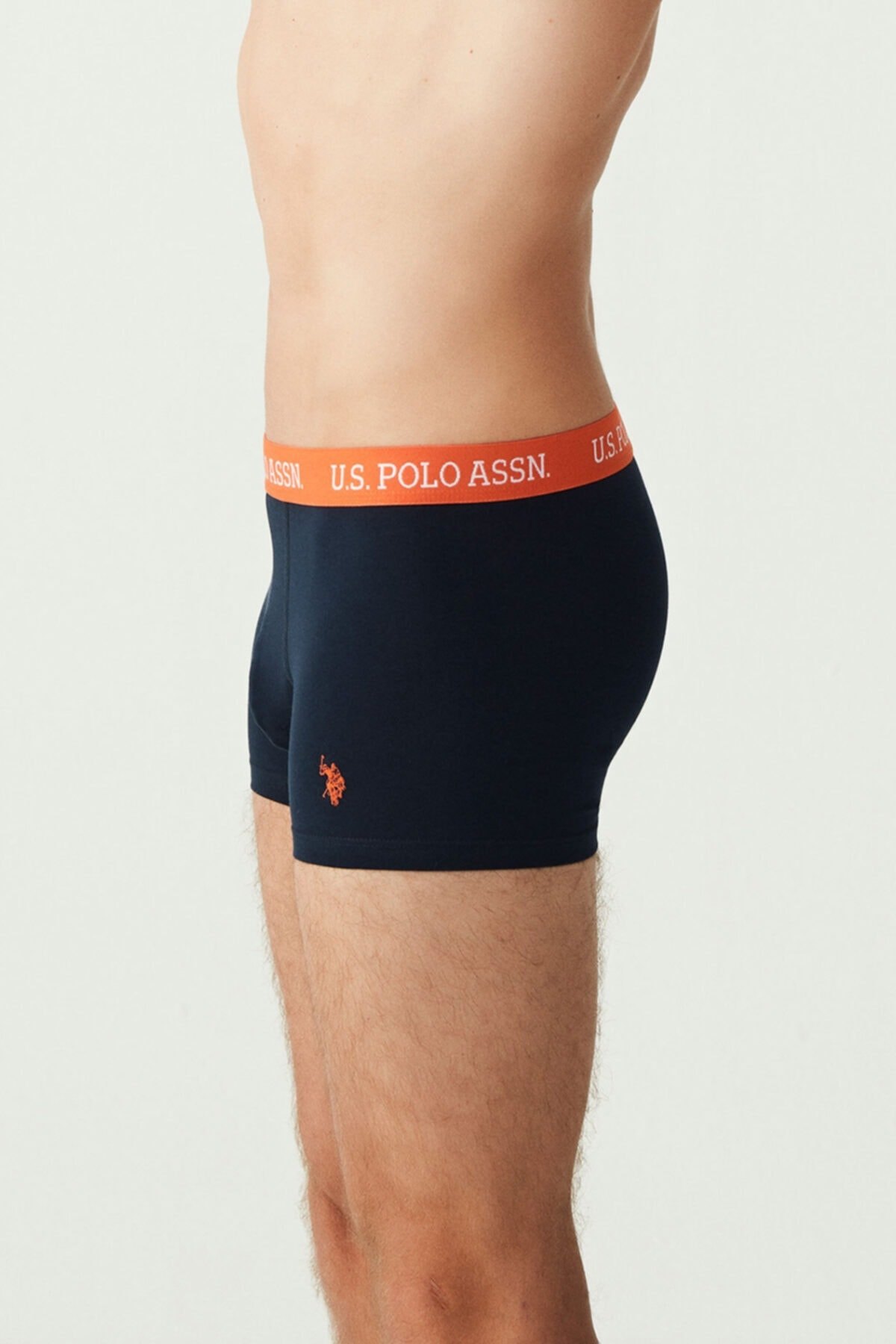 Pamuklu Esnek Bel Lastiği Kısa Paça Boxer U.S. Polo Assn. 80253 - Lacivert