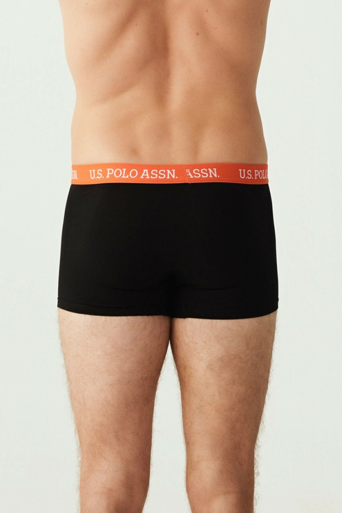 Pamuklu Esnek Bel Lastiği Kısa Paça Boxer U.S. Polo Assn. 80253 - Siyah