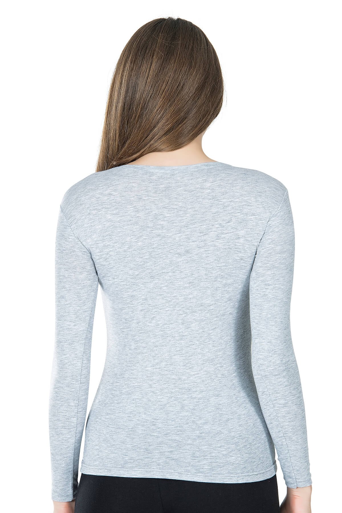 Tek Parça Uzun Kollu Body Derya Kurşun 244 - Gri