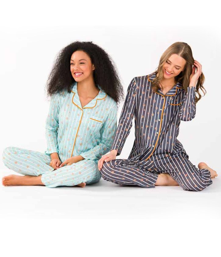 Yeni İnci Çizgili Uzun Kollu Düğmeli Pijama Takımı Yeni İnci 1748