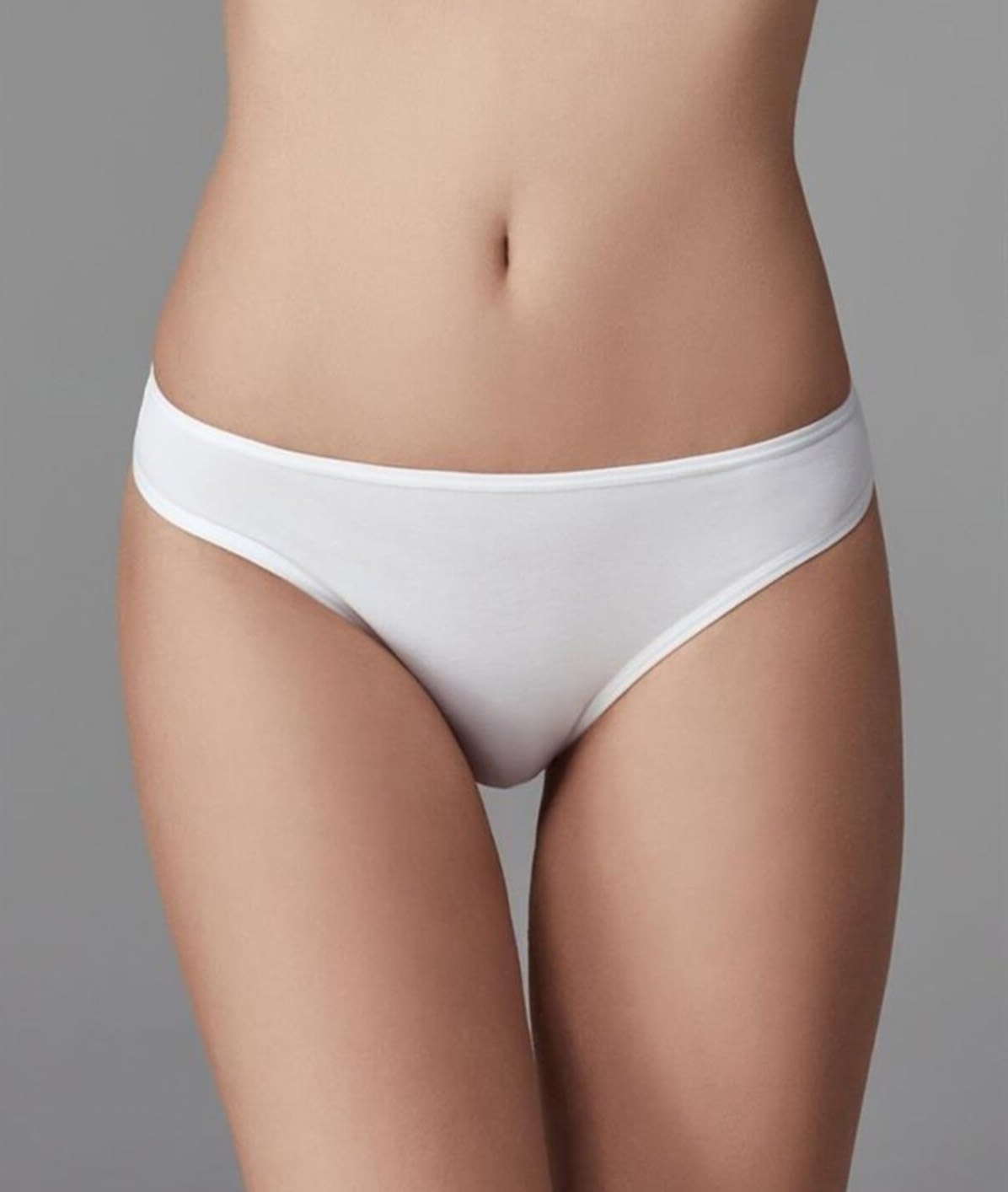 Yüksek Pamuk Oranı Dikişsiz Slip Külot  Eros 720 - Beyaz-Siyah-Ten