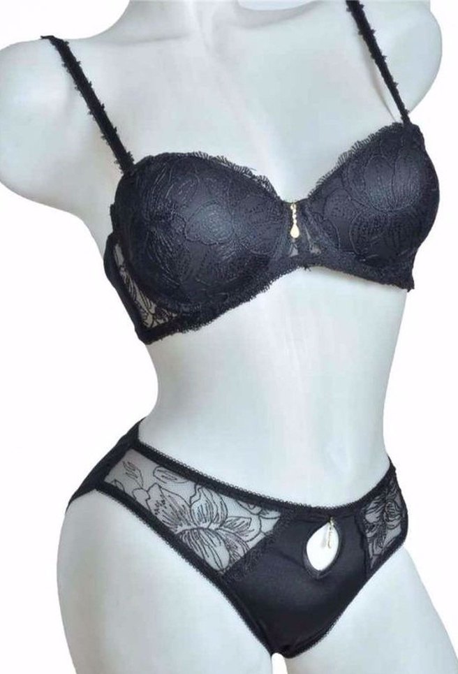 Destekli Sütyen Bikini Külot Takımı Le Jardin 5105 - Siyah