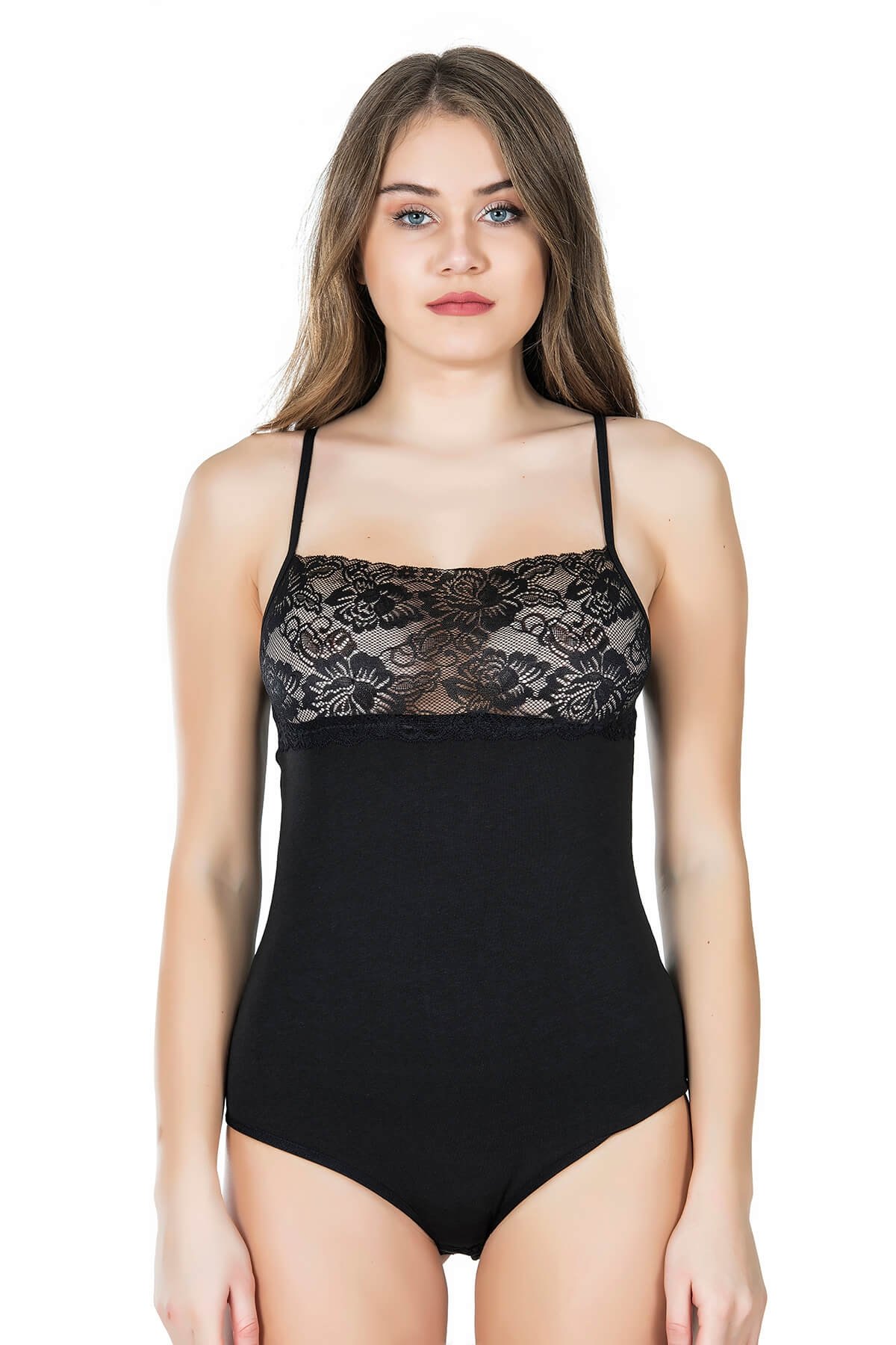 Derya Kurşun Dantel Yaka Askılı Çıtçıtlı Body Derya Kurşun 312