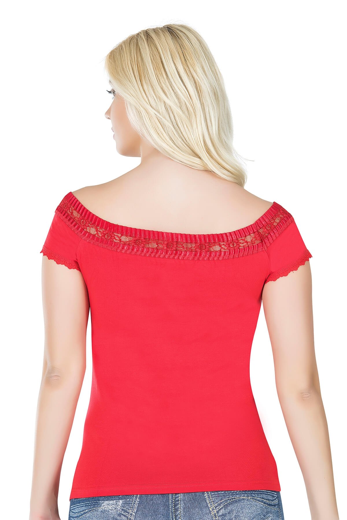 Dantel Detaylı Uzun Kollu Body Derya 259 - Kırmızı