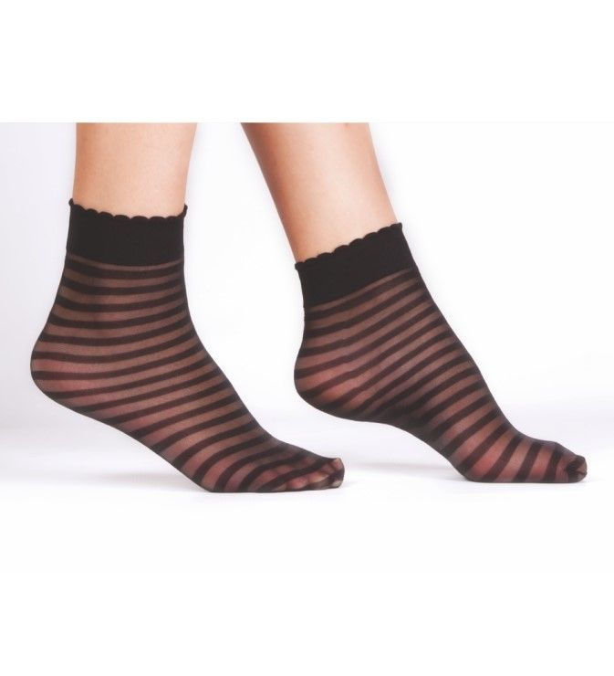 Düşük Denye Zebra Desenli Soket Çorap Daymod 1521114 - Siyah