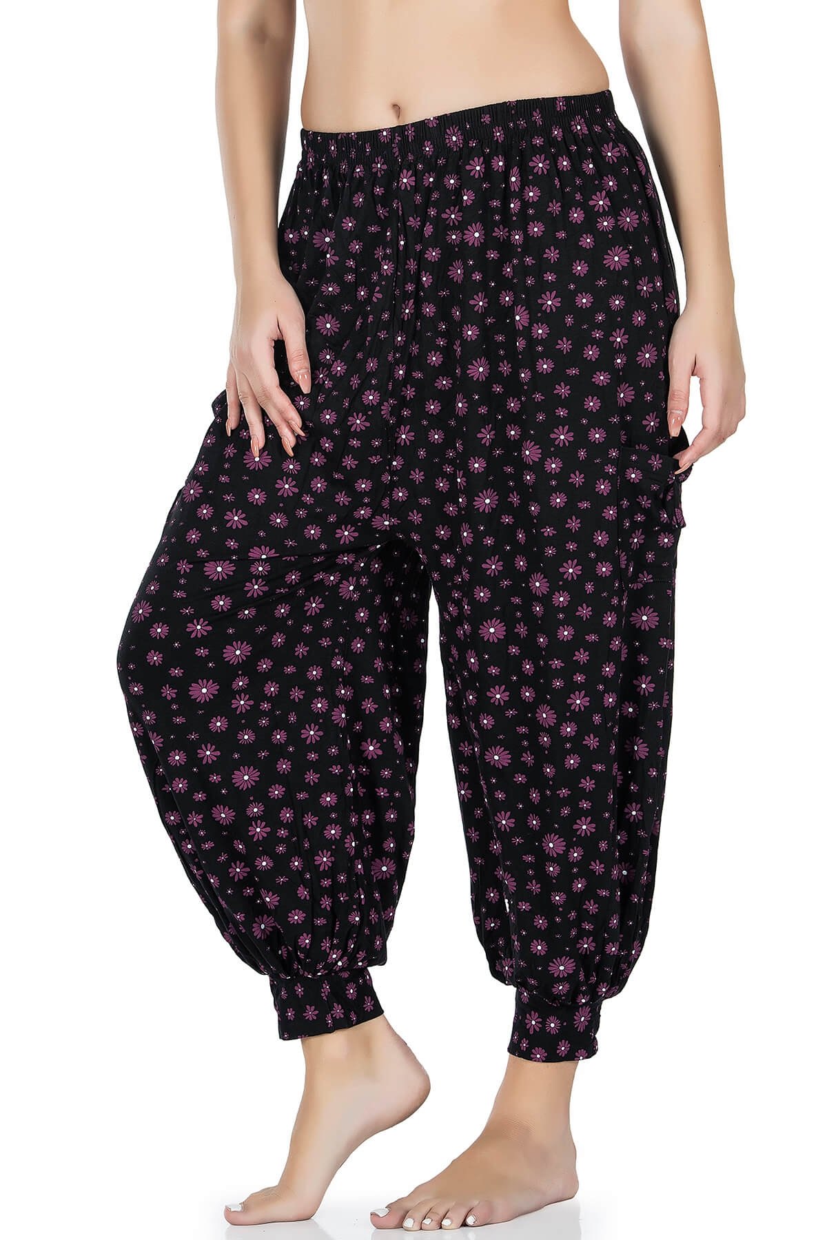 Desenli Nefes Alan Manşetli Şalvar Derya Kurşun 03 - Çok Renkli