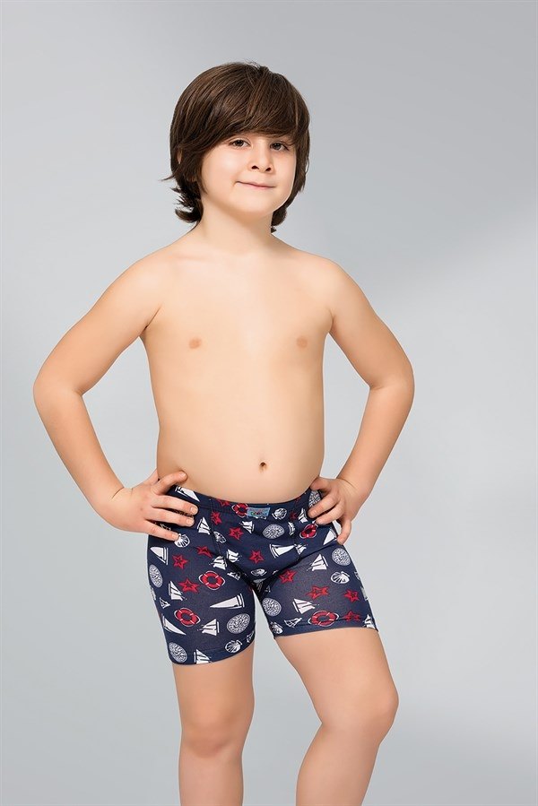 Namaldı Pamuklu Esnek Desenli Boxer Erkek Çocuk Namaldı 302