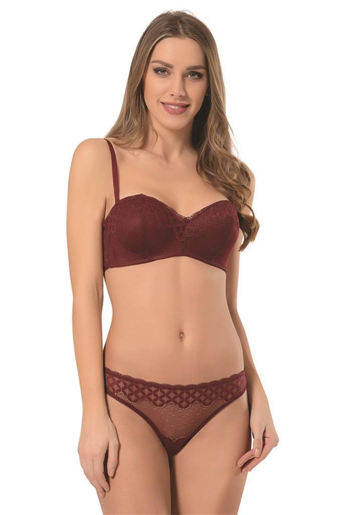 NBB Dantel Detaylı Desteksiz Sütyen Külot Takım NBB 4645 - Görsel 3