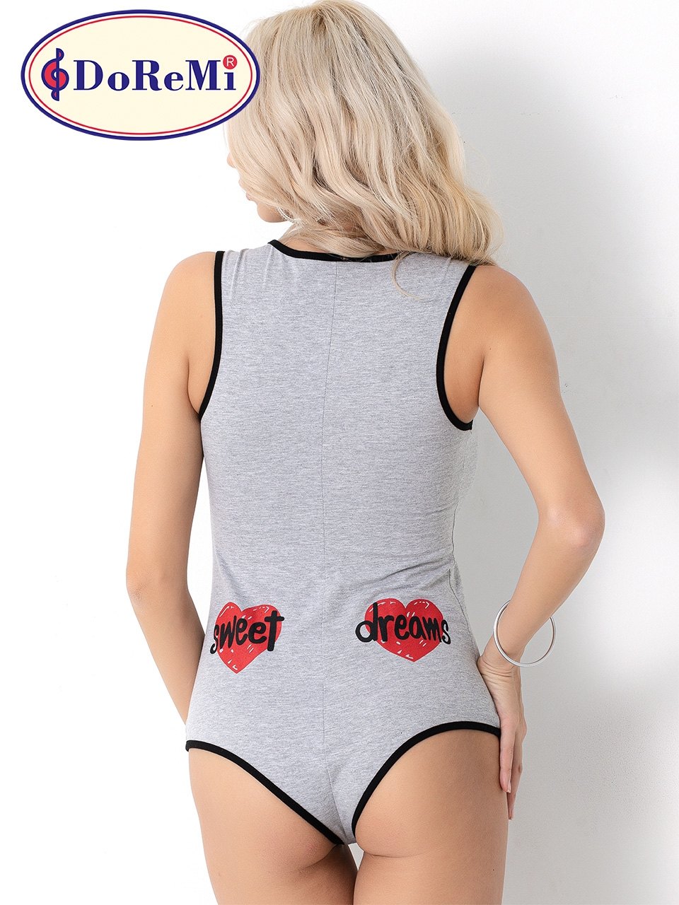 DoReMi Düğmeli Şortlu Tulum Pijama - Gri