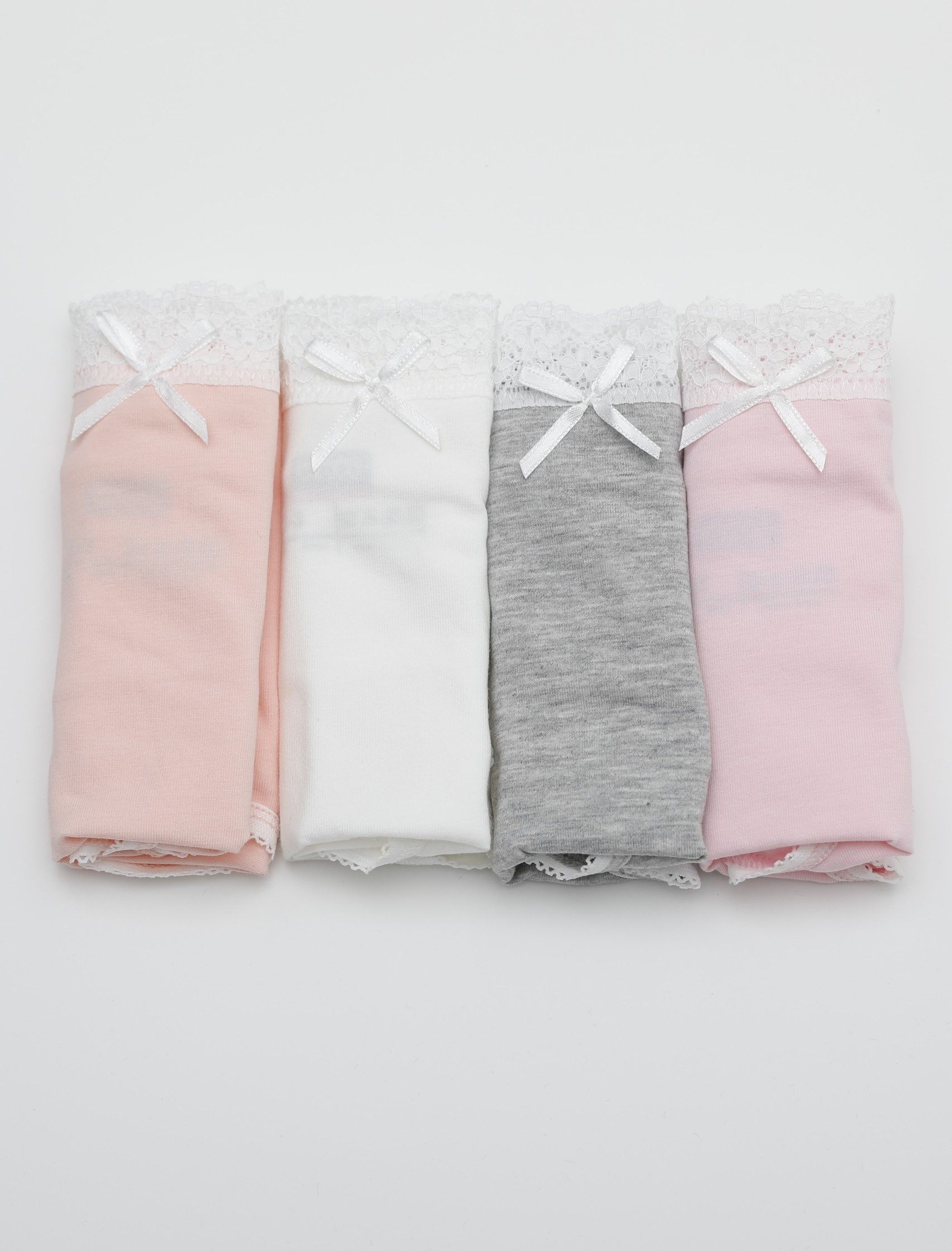 Dantelli Yüksek Bel Külot 4'lü Paket Cotton Öztaş 2739 - Karışık