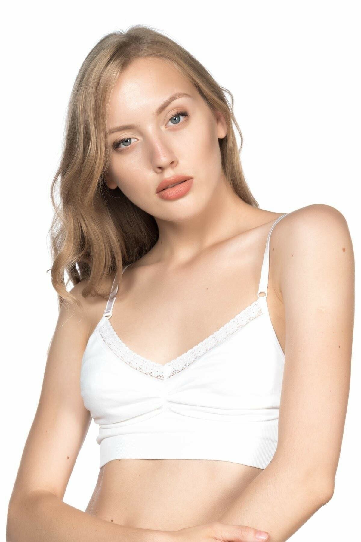 Agraflı Toparlayıcı Dikişsiz Sütyen Emay 4035 - Beyaz