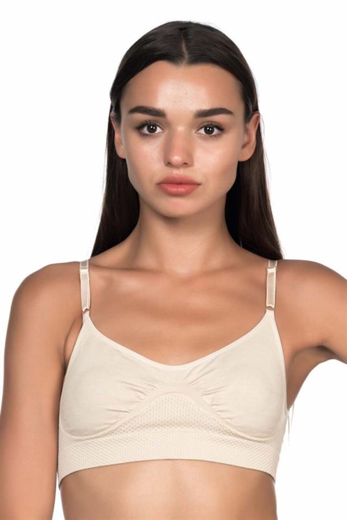 Dikişsiz Minimizer Agraflı Sütyen Dantel Emay 4040 - Ten