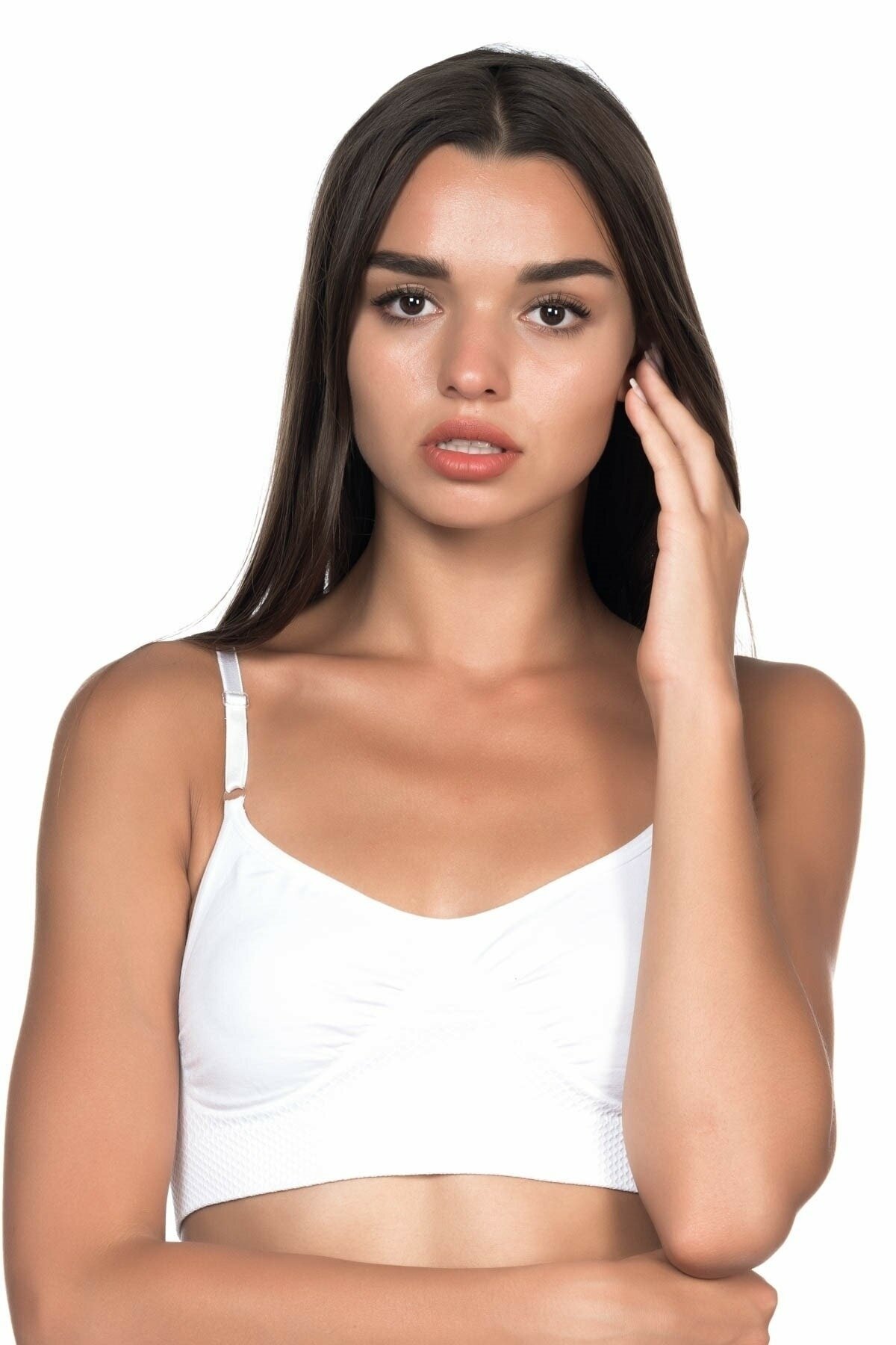 Dikişsiz Minimizer Agraflı Sütyen Dantel Emay 4040 - Beyaz