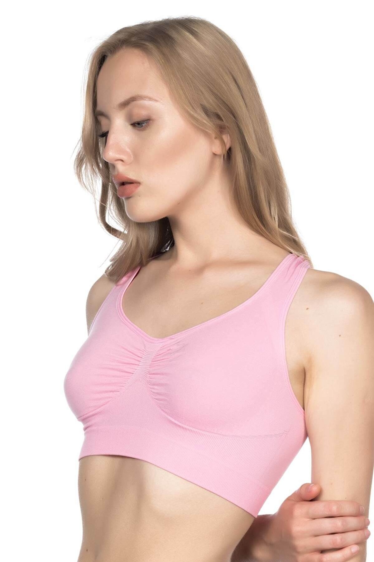 Dikişsiz Sporcu Büstiyer Emay 4001 - Pembe